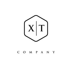 initial XT logo design vector