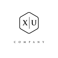 initial XU logo design vector