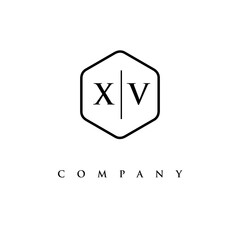 initial XV logo design vector