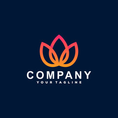 lotus color gradient logo design