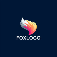 Obraz premium fox color gradient logo design