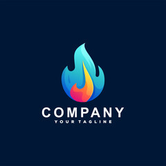 flame color gradient logo design