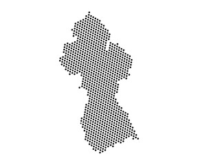 Fototapeta premium Abstract map of Guyana dots planet, lines, global world map halftone concept. Vector illustration eps 10.