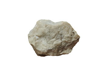 Raw barite mineral rock isolated on white backgroun. a mineral consisting of barium sulfate.