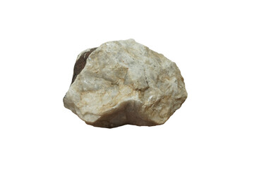 Raw barite or barytes mineral stone isolated on white background. Barite is the main ore of the element barium.
