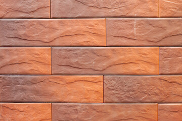 Brown Background is made of artificial stone. Side view, indoors horizontal shot.