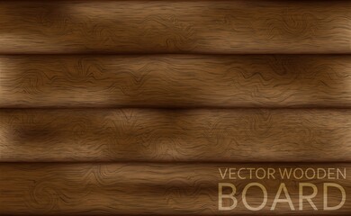 Vector wooden board on dark background. Abstract illustration of the wood texture background . A blank for creativity.