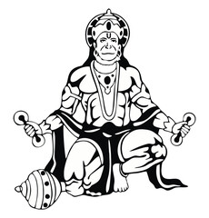 Vector illustration of God Hanuman