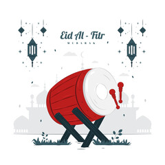 Eid Al Fitr Mubarak concept illustration