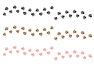 Animal footprints in 3 colors