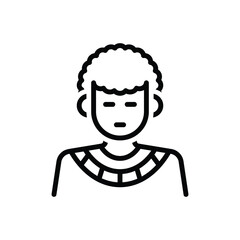 Black line icon for african