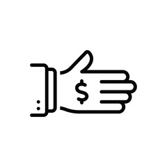 Black line icon for with