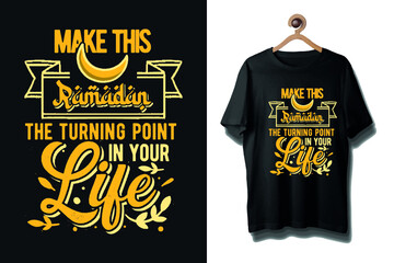 Ramadan typography Tshirt & shirt design / fasting quotes / fasting slogan / ramadan creative slogan / t shirt design for commercial use
