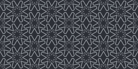 Abstract geometric background. Black and white geometric pattern. Seamless pattern, texture. Vector illustration