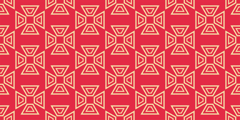 Red geometric background. Modern geometric pattern. Seamless pattern, texture. Vector graphics