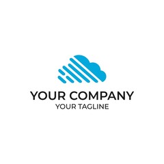cloud technology logo design. data server cloud logo vector icon