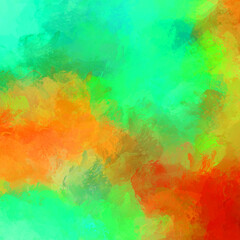 Obraz na płótnie Canvas Wall art. Unique and creative illustration. Brush stroked painting. Abstract background of colorful brush strokes. Brushed vibrant wallpaper. Painted artistic creation.