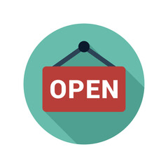 Open shop sign icon