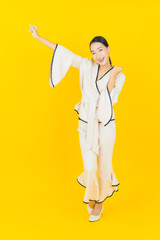 Portrait beautiful young business asian woman with smile and action