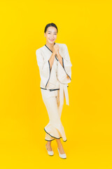 Portrait beautiful young business asian woman with smile and action