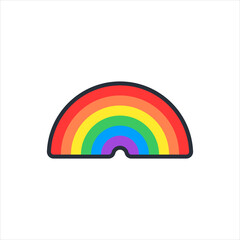 Rainbow thin line icon, LGBT symbol. Modern vector illustration. Pride. 