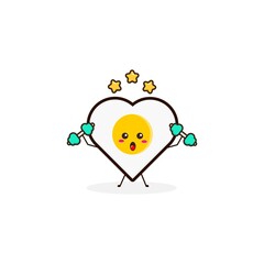 Love egg strong cute character illustration