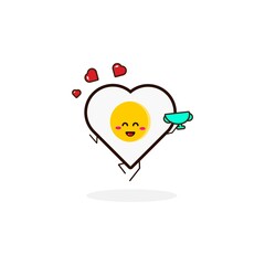 Love egg win cute character illustration