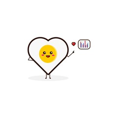 Love egg with data love cute character illustration