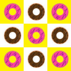 Vector Graphics of Donuts with Various Flavors
