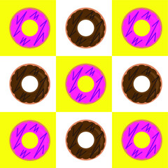 Vector Graphics of Donuts with Various Flavors