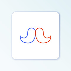 Line Mustache icon isolated on white background. Barbershop symbol. Facial hair style. Colorful outline concept. Vector