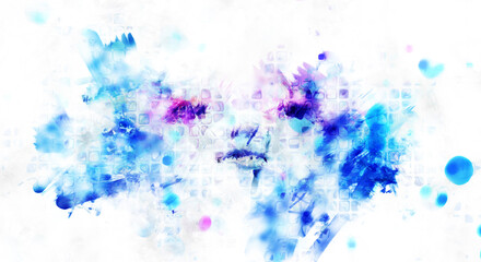 Modern art. Colorful contemporary artwork. Color strokes of paint. Brushstrokes on abstract background. Brush painting.