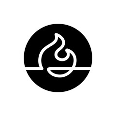 Fire flame logo template, bonfire icon illustration - Vector