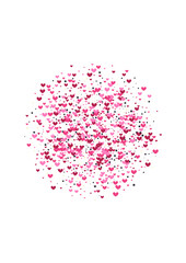 Red Birthday Circle Illustration. Rose Like Background. Heart Wedding Texture. Pink Round Fireworks. Banner Wallpaper.
