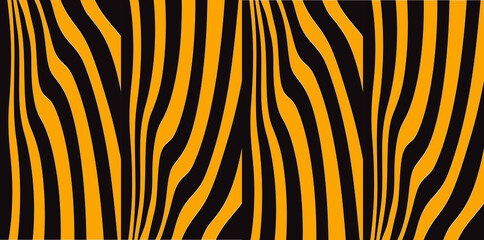 Brown stripes in waves on a yellow background. Apply as a texture or illustration.