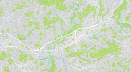 Urban vector city map of St Gallen, Switzerland, Europe