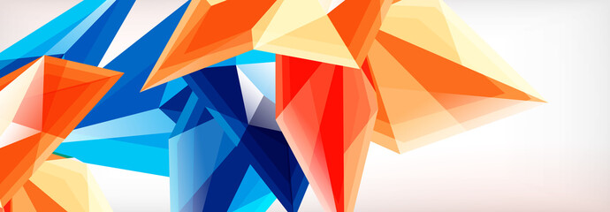 Vector 3d triangles and pyramids abstract background for business or technology presentations, internet posters or web brochure covers