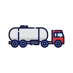 Fototapeta na wymiar Illustration of the oil truck. Filled-outline icon of the oil truck