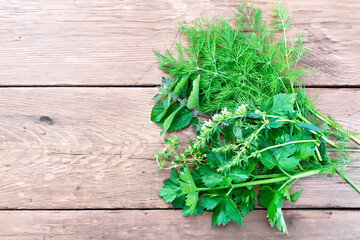 Herbs bunch of spicy on board