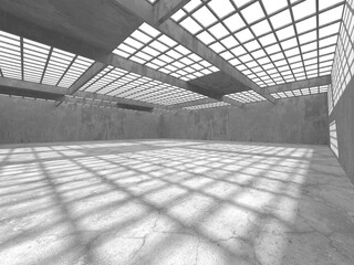 Abstract architecture interior background. Empty concrete room