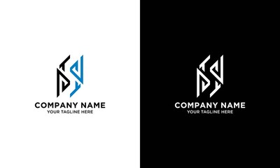 Letter  SN NS Logo Design Simple Vector