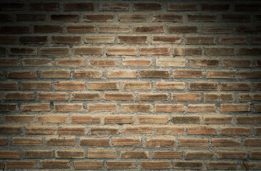 Old brick wall with shadow texture can be use as background 