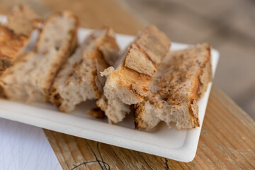 Apulia bread as an appetizer