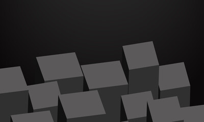 Minimal black block background. 3d vector illustration. Eps10