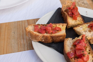 Apulia bread as an appetizer