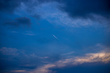 abstract background view of the colorful twilight sky.In the evening, the colorful changes (pink,...