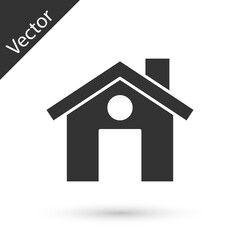 Grey House icon isolated on white background. Home symbol. Vector