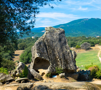 The Filitosa excavation is one of the most visited attractions in Corsica. Here you can admire the most beautiful menhir statues on the island. Corse-du-Sud, Corsica, France.