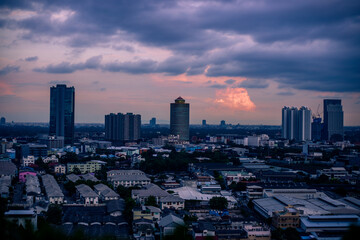 abstract background view of the colorful twilight sky.In the evening, the colorful changes (pink,...