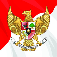 banner for pancasila day with flag